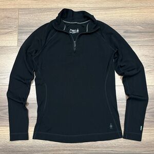 Smartwool Thermal Merino 250 Base Layer 1/4 Zip in Black Size Large